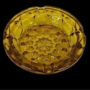 Anchor Hocking Amber Glass Art Ashtray